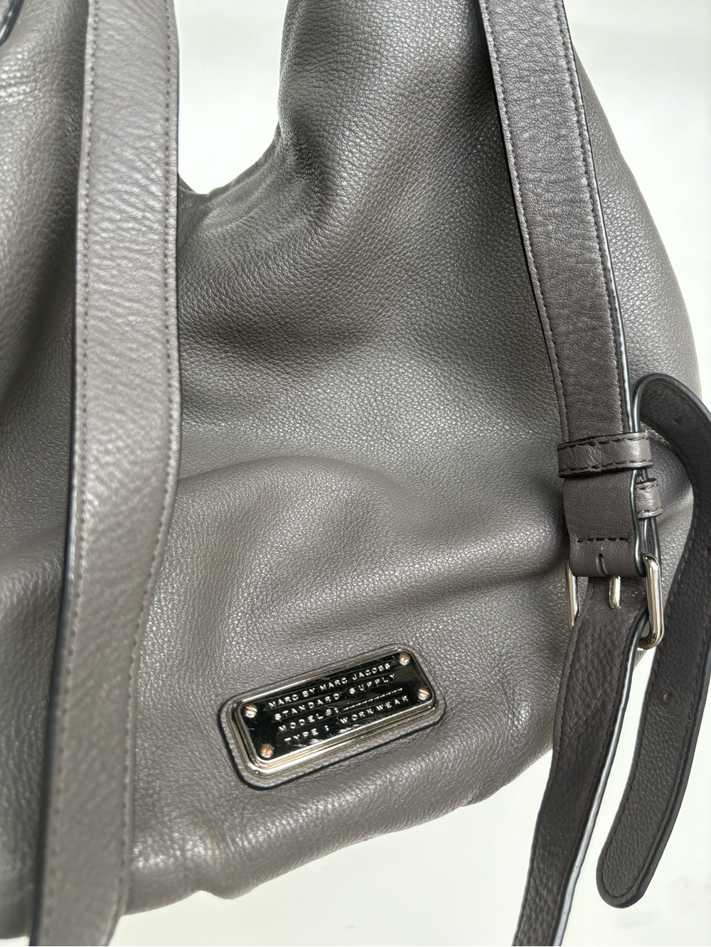 Marc by Marc Jacobs Dark Gray Leather Hobo Bag - Picture 3 of 5